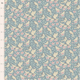 Tilda Songbird, Ava, Blue, $0.25/cm or $25/m
