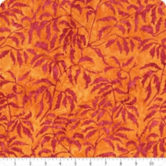 Island Batik 90 cm of Full Bloom Batiks, 721403026, Orange and Red Peonies, $0.20/cm or $20/m