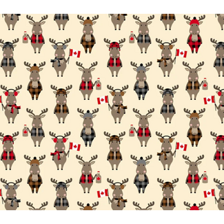 Robert Kaufman Proudly Canadian Moose, Natural, $0.22/cm or $22/m