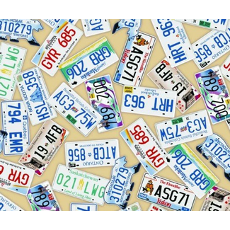 Robert Kaufman Proudly Canadian Licence Plates, Natural, $0.22/cm or $22/m