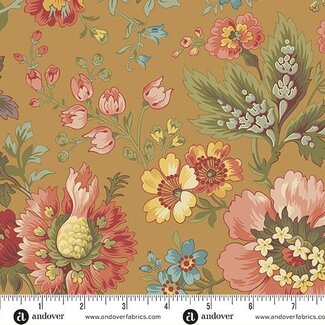 Andover Fabrics FARMERS DAUGHTER 108s MILK AND HONEY,  Brown, 0.38/cm or $38/m