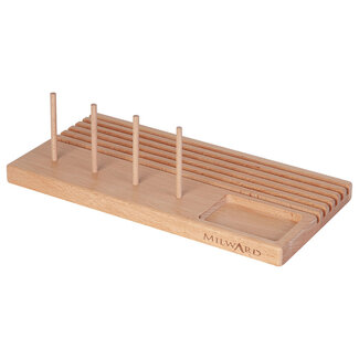 Milward 6 Slot Ruler Rack with Storage - Beech Wood