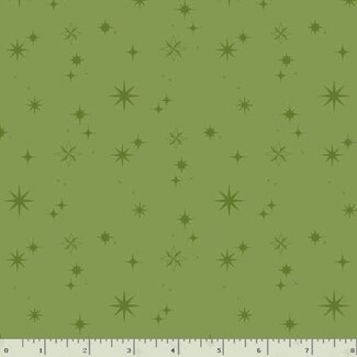 Marcus Fabrics 1 Metre of Make It Merry, Stars, Green, $24/m