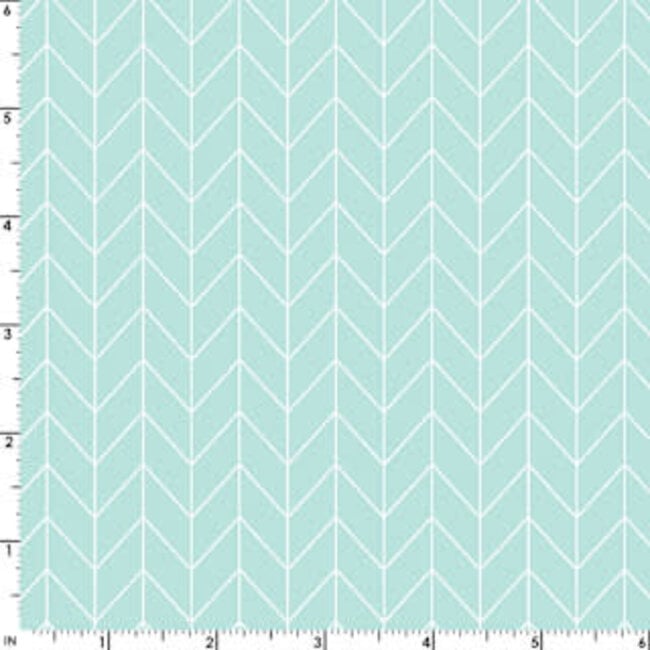 140 CM Vintage Flora, Chevron, Aqua $22/m