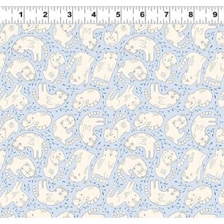 Clothworks Copy of 3 Meter Bundle - Kitten Fun - Blue