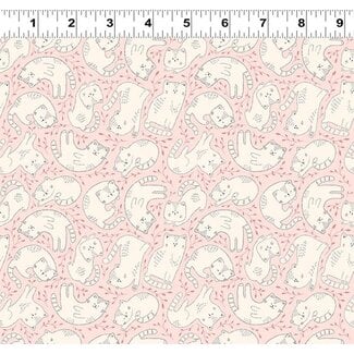 Clothworks 3 Meter Bundle Kitten Fun - Pink/Neutral