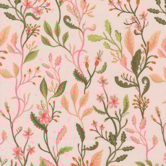 Moda FLORAL FONDANT Greenery, Blush 514131-12 0.24 per cm or $24/m
