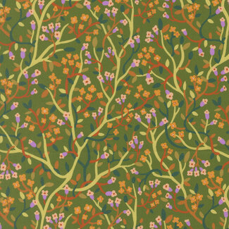 Moda FLORAL FONDANT Vines and Fleurs, Leaf 514133-18 0.24 per cm or $24/m