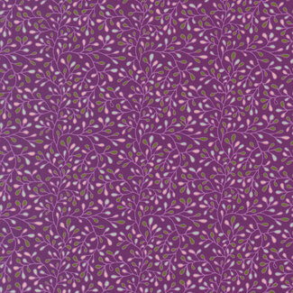 Moda FLORAL FONDANT Vines and Leaves, Plum 514137-15 0.24 per cm or $24/m