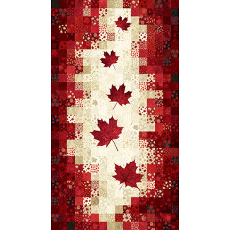 STONEHENGE OH CANADA 14, Digital Print Panel Leaves and Blocks, BEIGE MULTI 14.95