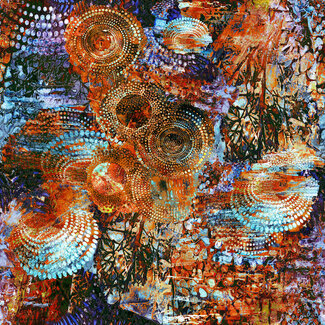 Tim Holtz Concentric, Circles - Rust 108in Wide $0.36 per cm or $36/m