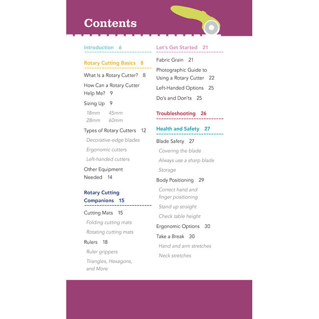 Rotary Cutting Basics, Reference Guide