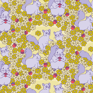 Cloud9 Fabrics Forest Friends, Playful Squirrels,  Organic 228669, $0.25/cm or $25/m