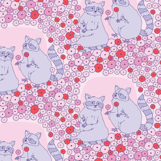 Cloud 9 Fabrics Forest Friends, Sweet Raccoons,  Organic 228667, $0.25/cm or $25/m