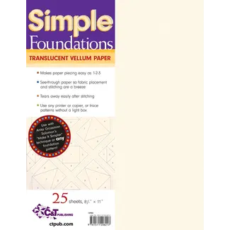 C & T Publishing Simple Foundations Translucent Vellum Paper 25 sheets