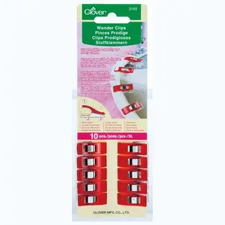 Clover Wonder Clips Red (10pcs)