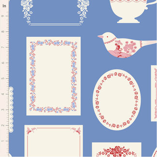 Tilda Something Blue Blender, Labels & Ornaments, Blue, $0.25/cm or $25/m