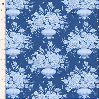 Tilda Something Blue, Afina, Denim, $0.25/cm or $25/m