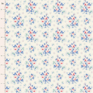 Tilda Something Blue, First Kiss, Cream, $0.25/cm or $25/m