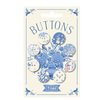 Tilda Something Blue Buttons, 16mm, 8 pcs, Light