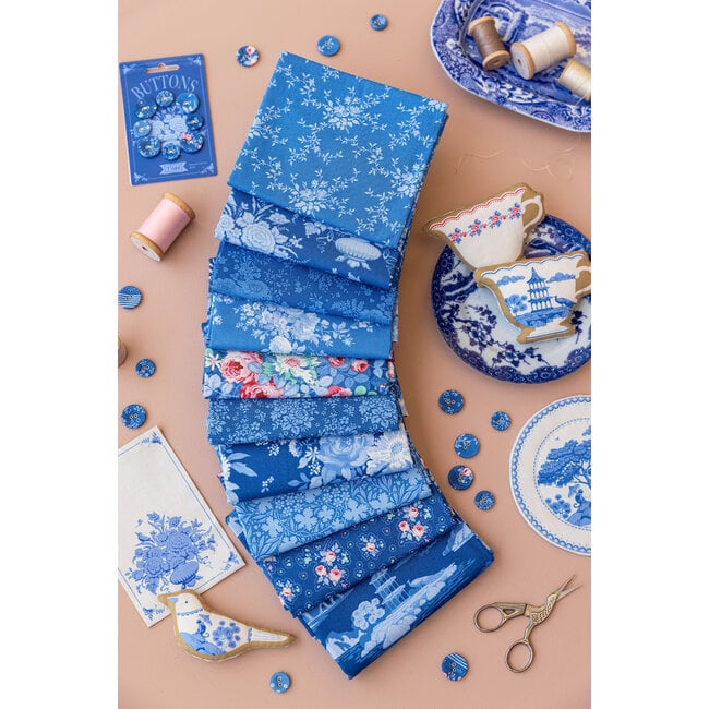 Something Blue, Fat Quarter Bundle, 10 fabrics, Dark