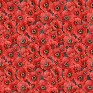 Northcott Studios Poppy Meadow, Charcoal Multi, Packed Poppy 0.20/cm or $20/m