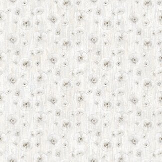 Northcott Studios Poppy Meadow, White, White Poppy 0.20/cm or $20/m