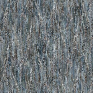 Northcott Studios Poppy Meadow, DK Blue, Meadow Texture 0.20/cm or $20/m