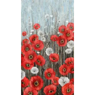 Northcott Studios Poppy Meadow, Charcoal Multi, Poppy Panel