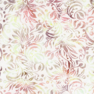 Island Batik Quiet Charm, Square Floral, Neutral Cornsilk, $0.22/cm or $22/m