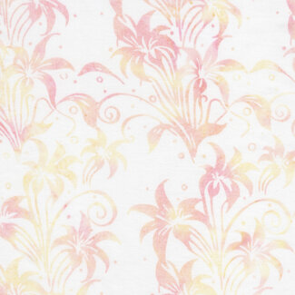 Island Batik Quiet Charm, Lily Florals, Neutral Linen, $0.22/cm or $22/m