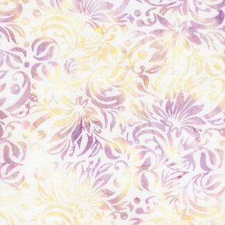 Island Batik Quiet Charm, Square Floral, Neutral Porcelain, $0.22/cm or $22/m
