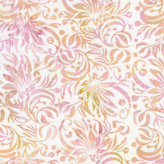 Island Batik Quiet Charm, Square Floral, Neutral Ghost, $0.22/cm or $22/m