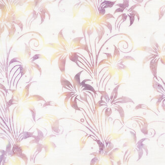 Island Batik Quiet Charm, Lily Florals, Neutral Porcelain, $0.22/cm or $22/m