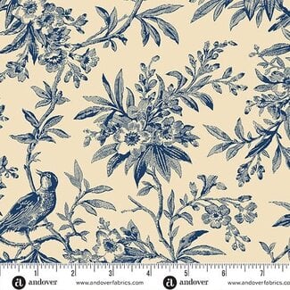 Andover Fabrics HALCYON DAYS 108s Indigo,  0.38/cm or $38/m