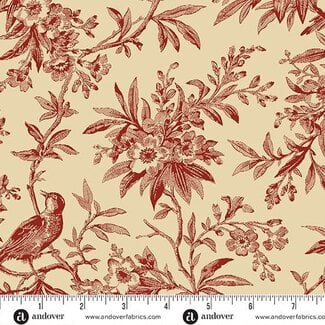 Andover Fabrics HALCYON DAYS 108s Crimson,  0.38/cm or $38/m
