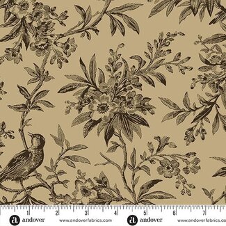 Andover Fabrics HALCYON DAYS 108s Coffee,  0.38/cm or $38/m