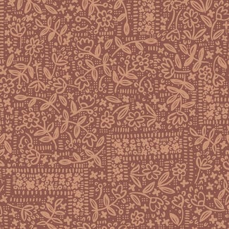 Cloud9 Fabrics Sienna & Indigo, Wildflower Corner | Rust, $0.25/cm or $25/m
