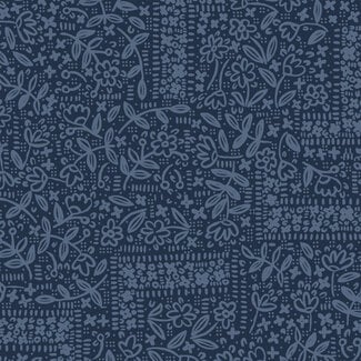 Cloud9 Fabrics Sienna & Indigo, Wildflower Corner | Blue, $0.25/cm or $25/m