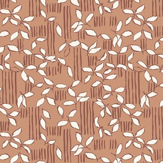 Cloud9 Fabrics Sienna & Indigo, Foliage Stripe | Soft Brown, $0.25/cm or $25/m