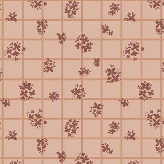 Cloud 9 Sienna & Indigo, Ditsy Check | Soft Brown, $0.25/cm or $25/m