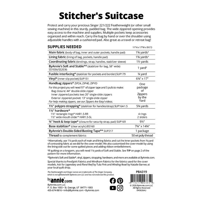 Stitcher's Suitcase Pattern