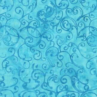 BeColourful Batiks, Mediterranean Sea, Sea Spiral $0.24/cm or $24/m 3766Q X