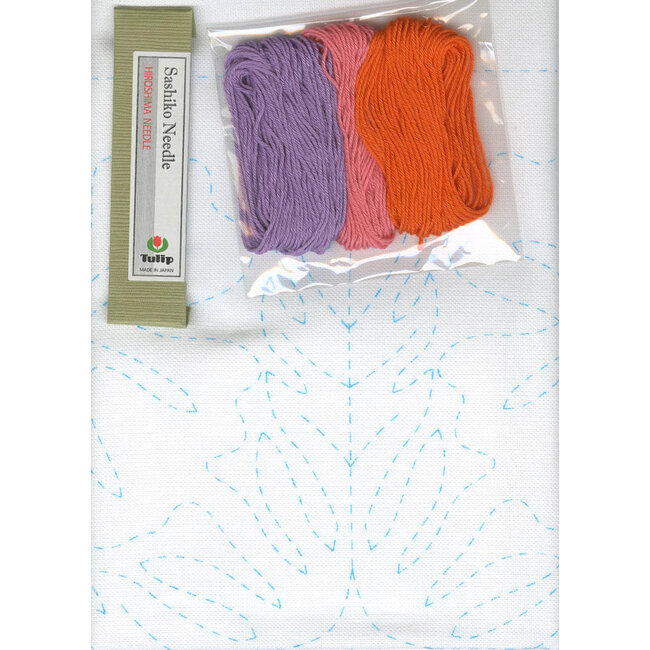 Dishcloth Kit - Sashiko World - Hawaii - Hibiscus