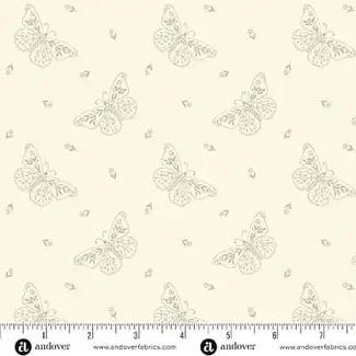 Andover Fabrics 100 cm  Pebbles, Social Butterfly, Black Sand,  $20/m