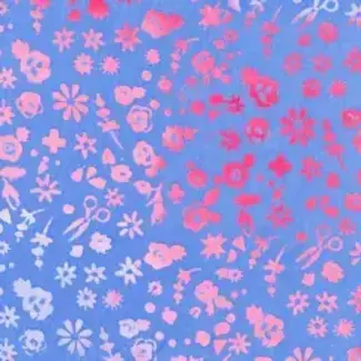Andover Fabrics 1m Stitched Floral, Periwinkle, $0.20/cm or $20/m