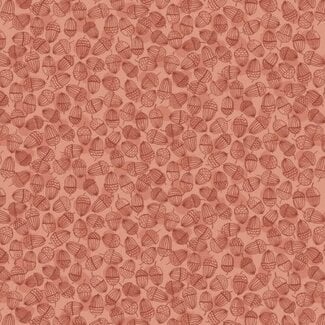 Lewis & Irene 180 cm Snuggle Up Season, Flannel, Acorns on Blush, $24/m