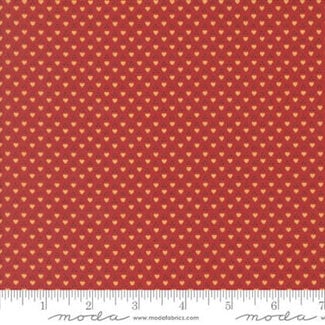 Moda 60 cm Sally's Stitches, Sweetheart Heart Dots, Turkey Red, $24/m