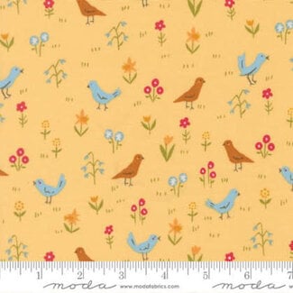 Moda 90 cm Animal Park Fun, Park Birds and Flowers, Banana $24/m