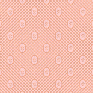 Andover Fabrics 40 cm Flora and Fauna, Lattice,Tangerine, $20/m